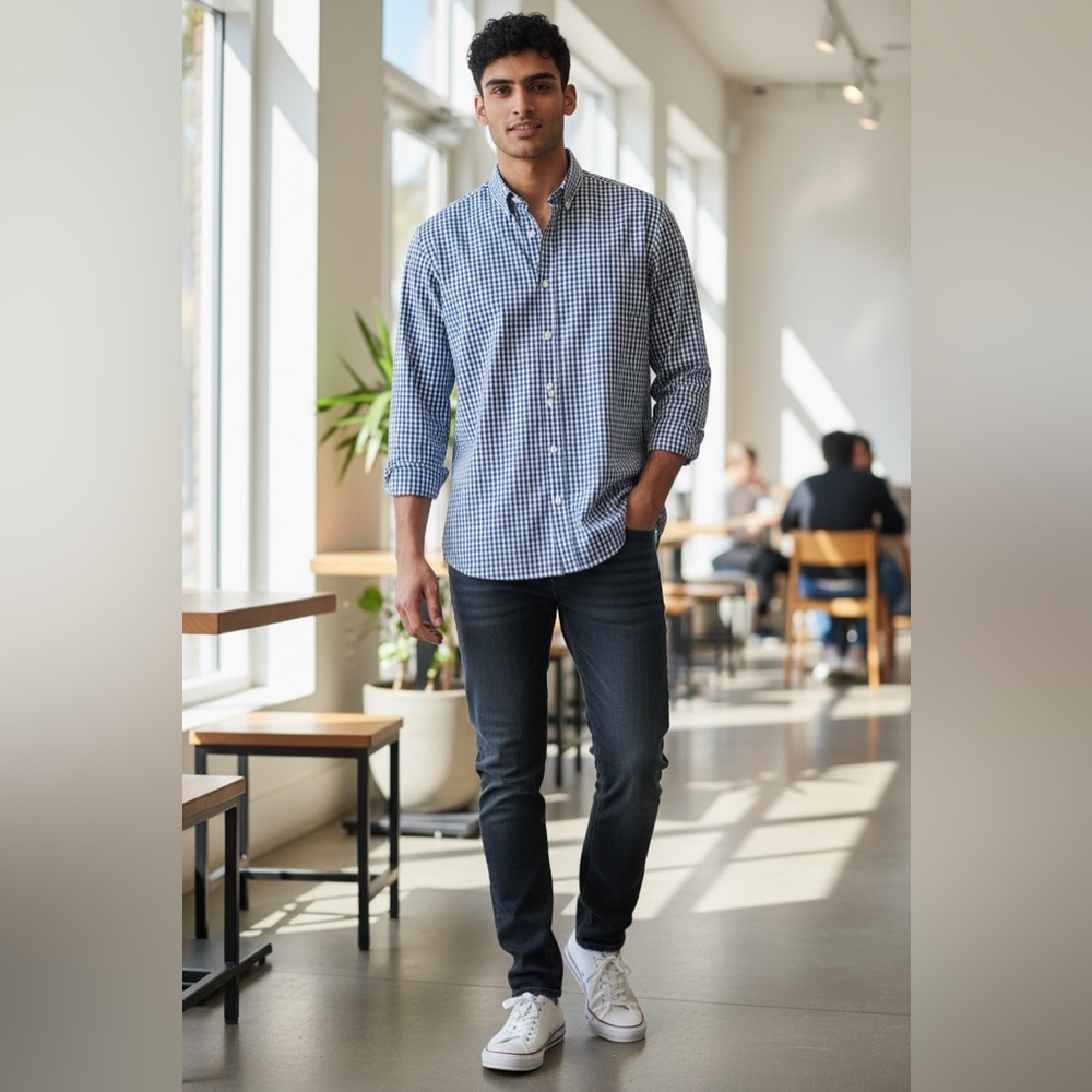 Theory Plaid Sylvain Amicable Button Up Shirt